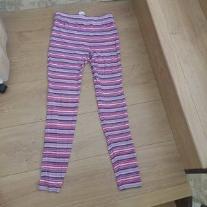 Purple, pink, white, blue, striped Soft Leggings Girl's Size S